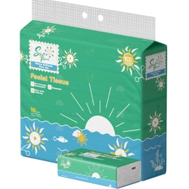 Facial Tissues 3-Ply Unscented Plastic Wrapped 110 Sheets × 10Packs