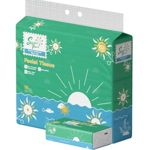 Facial Tissues 3-Ply Unscented Plastic Wrapped 110 Sheets × 10Packs