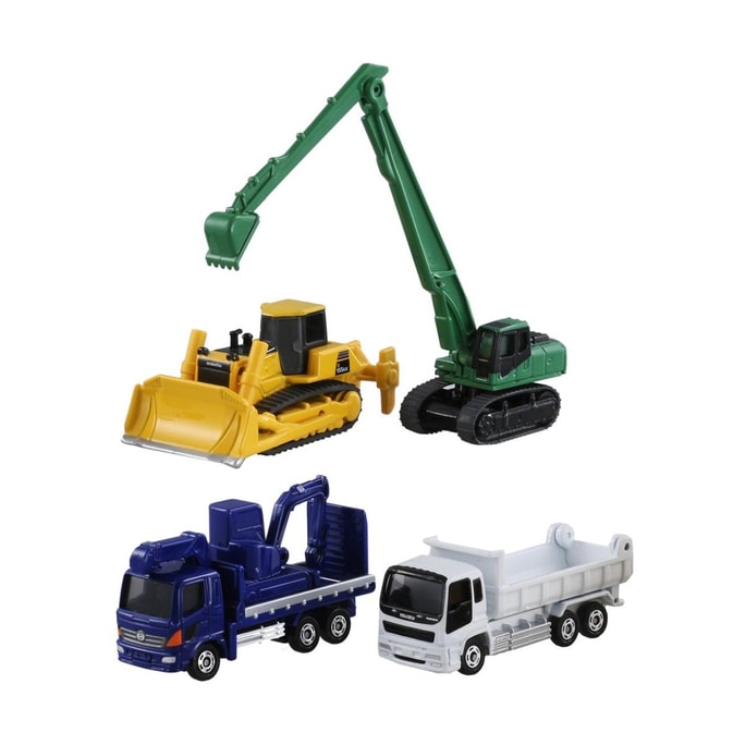 日本TOMICA多美卡 工程车辆套装 四件套玩具 游戏道具 适合3岁以上
