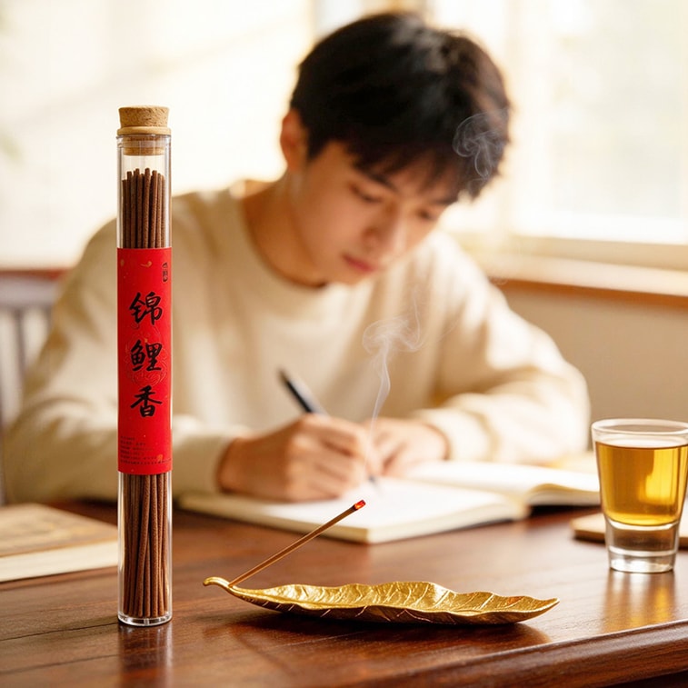 存兴堂 古法制作天然线香锦鲤线香配精美高档香插一套 严选上等檀木植物原料无化学添加【东方锦鲤,天然纳福】每逢大事必备 5