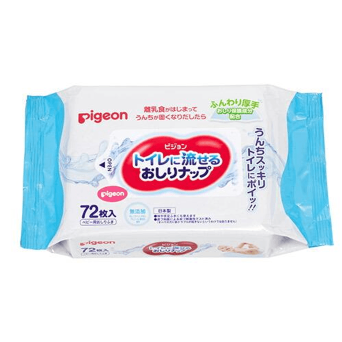 Pigeon Flushable Wipes for Toilets [72 sheets]