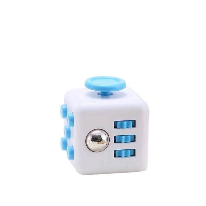 【中国直送】ミニソ ストレス解消おもちゃ - 指先ルービックキューブ【ストレス解消】【ストレス解消おもちゃ】【青と白】1個