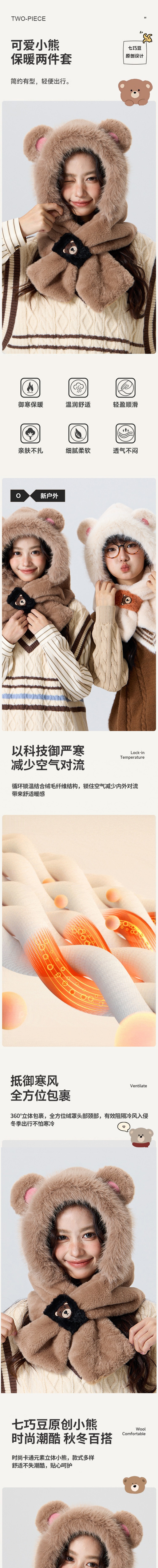 中国から直送] HSPM 帽子とスカーフのツーピースセット、新しい冬 