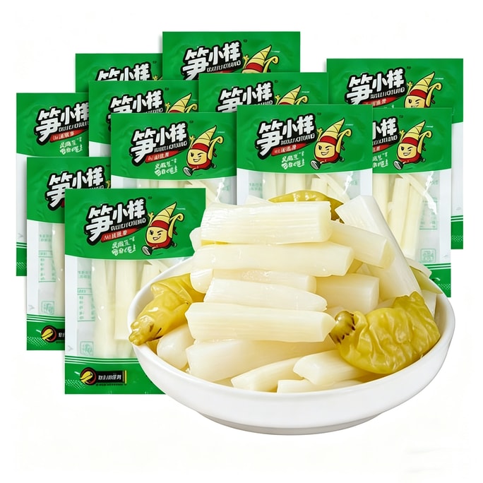Pickled Pepper Crispy Bamboo Shoots, Pickled Pepper Bamboo Shoots, Fresh Mountain Pepper Dried Bamboo Shoots 21g*10 packs [210g], Ready To Eat Upon Opening [Extremely Crispy And Delicious]