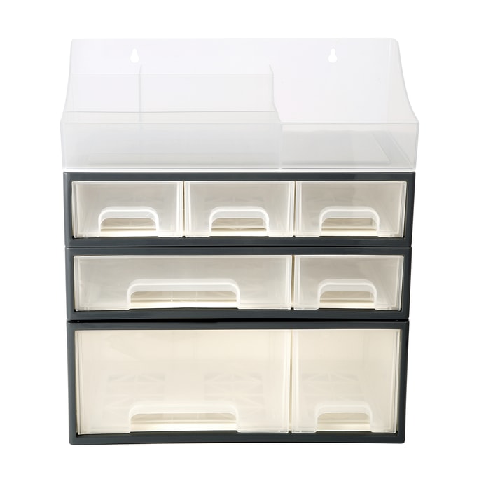 Storage Box for Medicines Cosmetics Stationery Detachable 4-Lay Storage Box [TDAB] 7 Drawers 5 Slots Transparent
