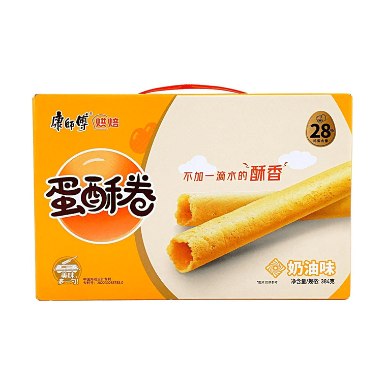 康师傅 蛋酥卷 香浓奶油口味 384g 两款包装随机发 6