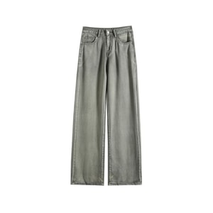 【中国直邮】 HSPM 新款莱赛尔凉感气质高腰百搭垂感牛仔裤 灰色 S