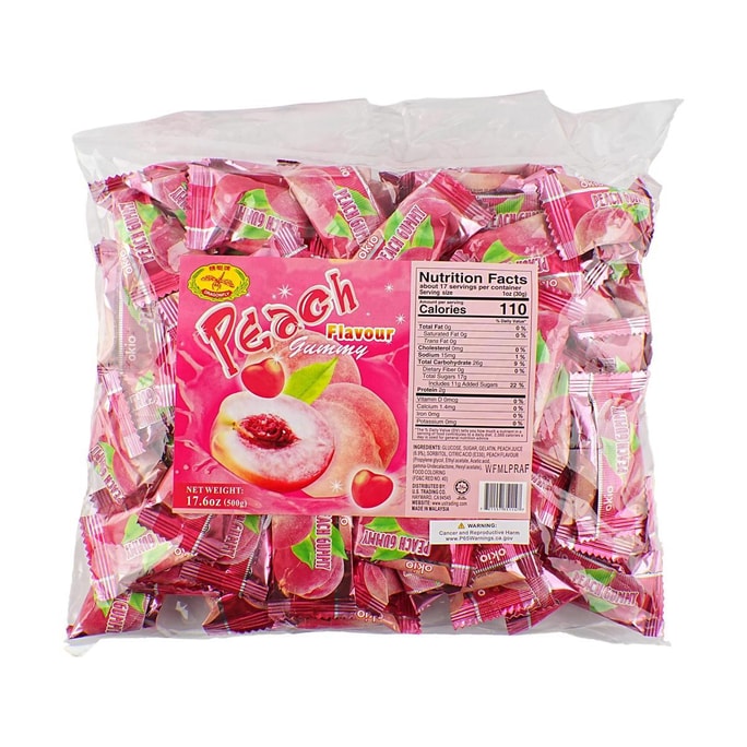 Peach Gummy Candy 17.6 oz