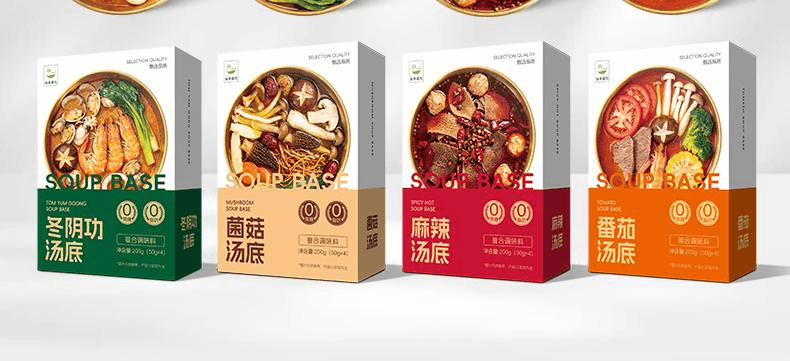 【中國直郵】 谷本道元 0糖0脂肪一人食火鍋專用小包調味底料菌菇湯底50克*4包1盒合計200g