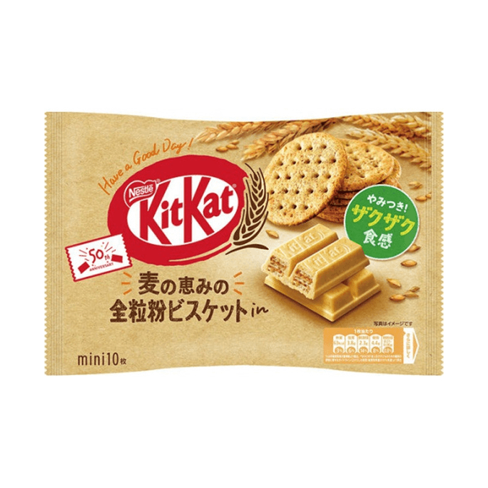 [일본 직배송] KitKat 미니 웨이퍼 초콜릿 10개입 [통밀맛]