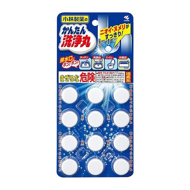 【日本直郵】KOBAYASHI小林製藥 排水管道清道夫 下水道疏通洗淨清潔丸12片 無香