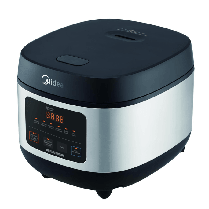 Midea Rice Cooker Slow Cooker Multi Cooker 10 Cup with Steamer Basket For Rice Food Vegetable Egg Automatic Keep Warm LED Digital Control (Black)