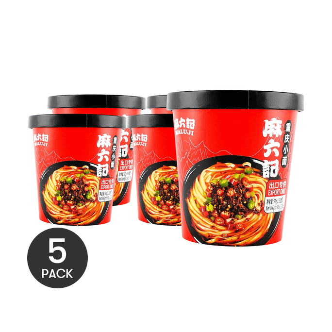 麻六記 重慶小面 麻辣味 出口專供版 65g *5【5份超值裝】【新品首發】