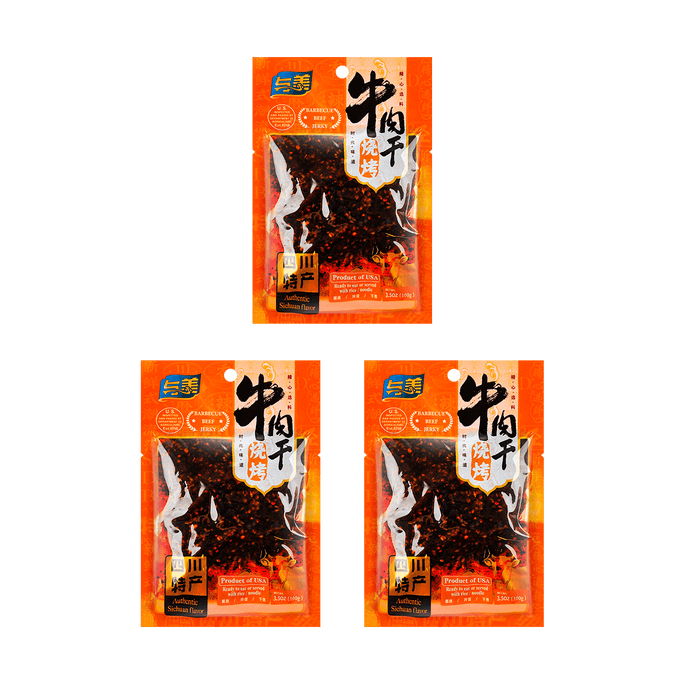 【Value Pack】Spicy Sichuan BBQ Beef Jerky, 3.5oz*3