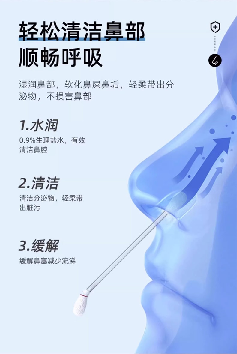 麦里 生理盐水消毒液 便携式棉签 消毒棉签50支/盒  一次性温和棉签效果比碘伏碘酒好更温和无刺激无颜色清洗鼻腔皮肤伤口纹眉 【消毒液含量足 饱满棉头 柔软亲肤】