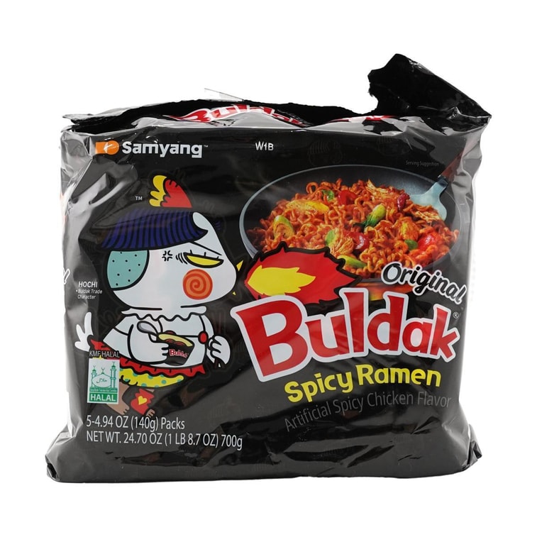 Korean Buldak Noodles Stir-Fried Ramen - Hot Chicken Flavor, 4.94 oz*5 ,24.7 oz【Trending on TikTok】【Packaging May Vary】 5