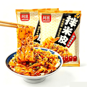 白家 阿宽拌米皮 椒香麻辣味米皮 拌粉 泡面 方便面 凉拌红油面皮 112g*2包【224g】 早餐夜宵【带料包】