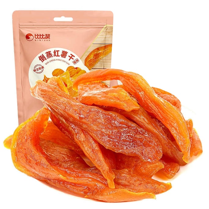 【天然0添加】比比赞(BIBIZAN)倒蒸红薯干 带皮小香薯无蔗糖解馋小吃办公室休闲零食品250g