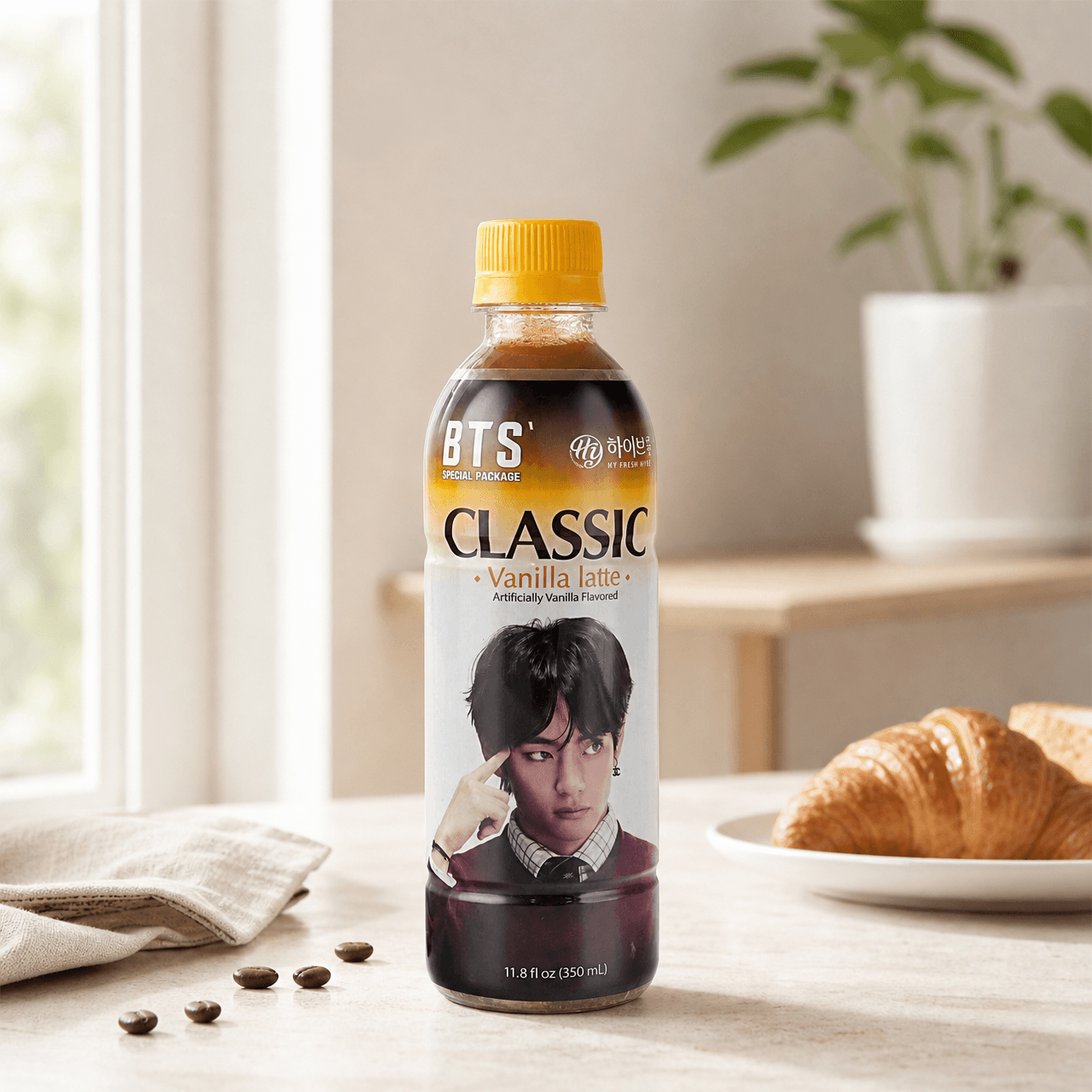 BTS コーヒー HANYA BTS Collaboration Vanilla Latte Coffee, 9.13 fl oz - Yami.com