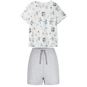 Nest Designs Womens Bamboo Avocado Jersey Short Sleeve PJ Set Splish Splash S