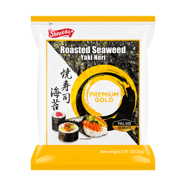 Yaki Nori Roasted Seaweed ,Premium Gold, 10 sheets , 0.91 oz【For Sushi Rolls 】