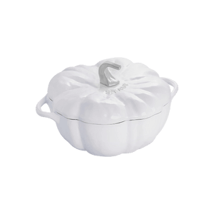 Cast Iron Pumpkin Cocotte with Stainless Steel Knob Burnt White3.5 Qt