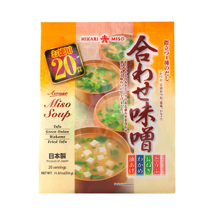 Assorted Miso Soup - 4 Flavors, 20 Packs, 11.67oz