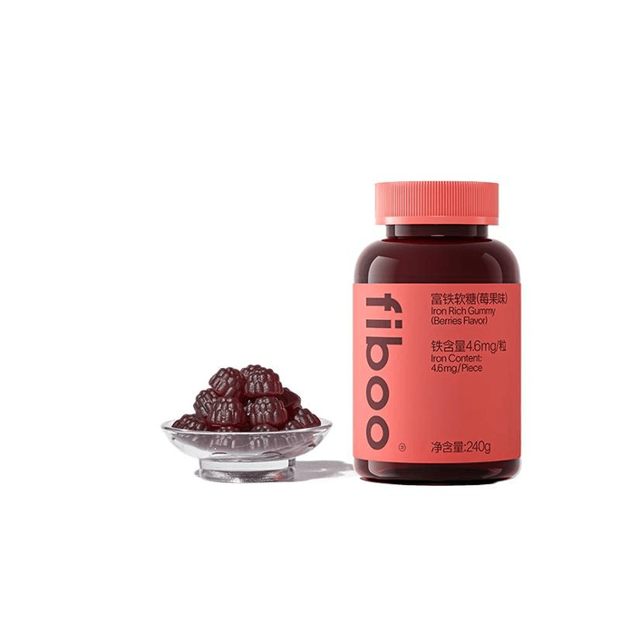 【中國直郵】 FIBOO 菲布富鐵軟糖元氣補鐵莓果味240g*1瓶