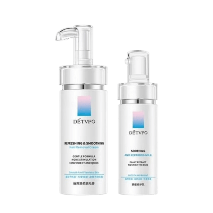 Depilatory Cream for Quick and Non-Irritating Hair Removal, Suitable for Men and Women for Full-Body Lasting Results (100g + 50g Repair Lotion)