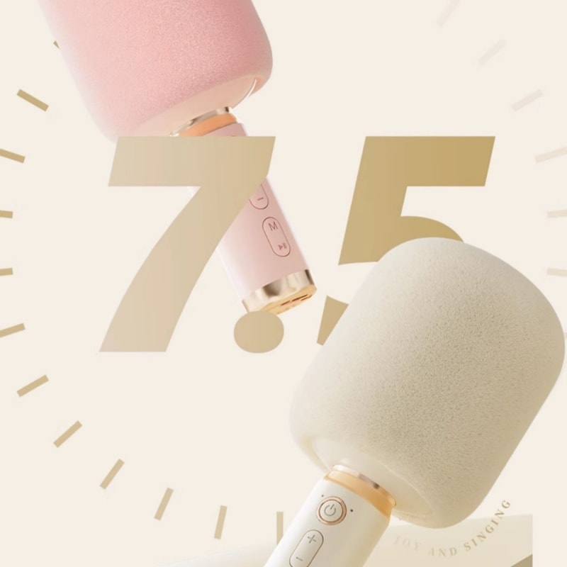 【中国直邮】 亲太太 全民k歌M5蓝牙话筒音响一体麦克风家用唱歌家庭KTV 茉莉白一个装