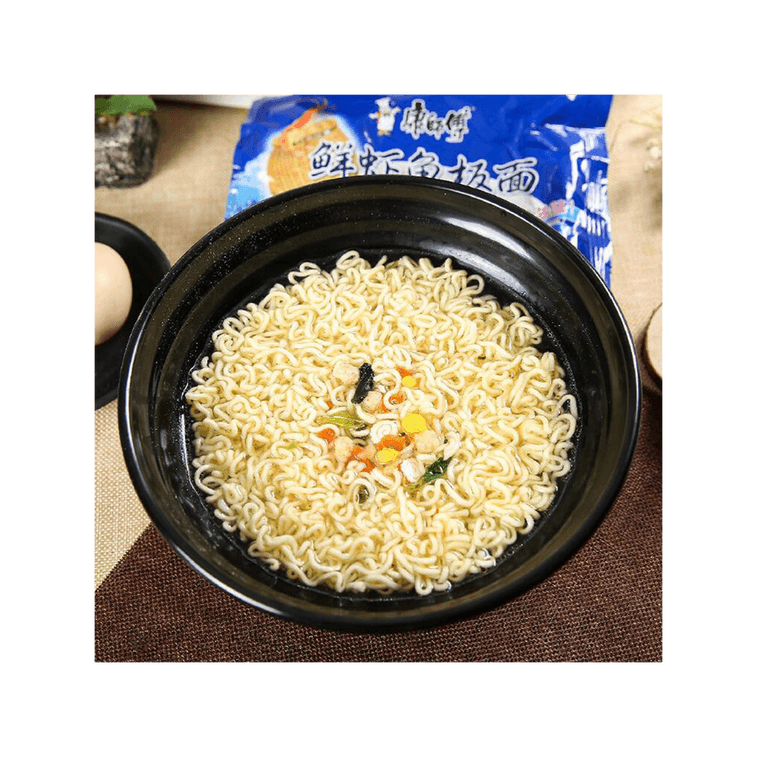康师傅 方便面 鲜虾鱼板面 量贩装 5包入 98g*5 3