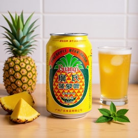 【Non Alcoholic Drink】Guang's Pineapple Beer - Fruity Soda, 11.15fl oz