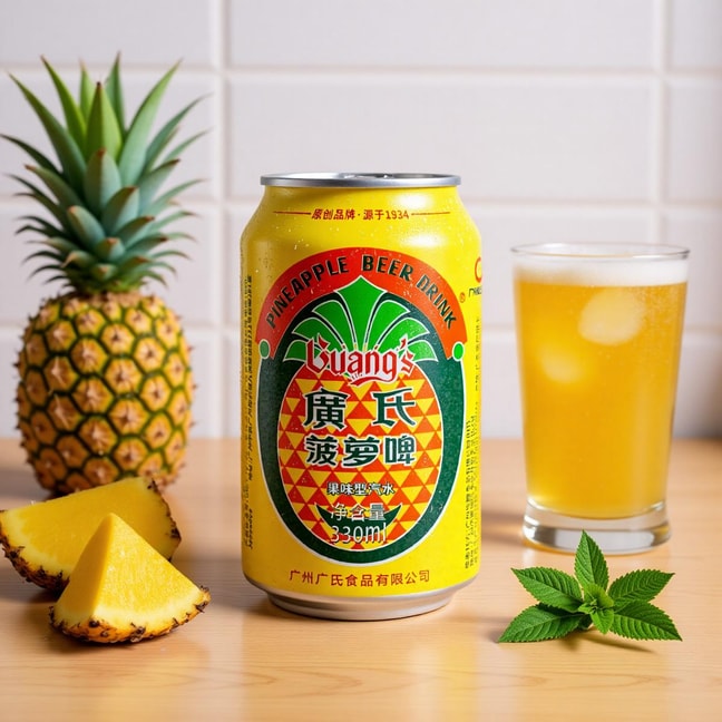 【Non Alcoholic Drink】Guang's Pineapple Beer - Fruity Soda, 11.15fl oz