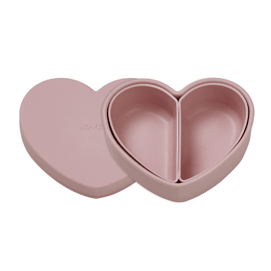 韩国 Kproduct4u 心形婴儿午餐盒15.2液体盎司450毫升防滑分隔喂食盘3色腮红粉