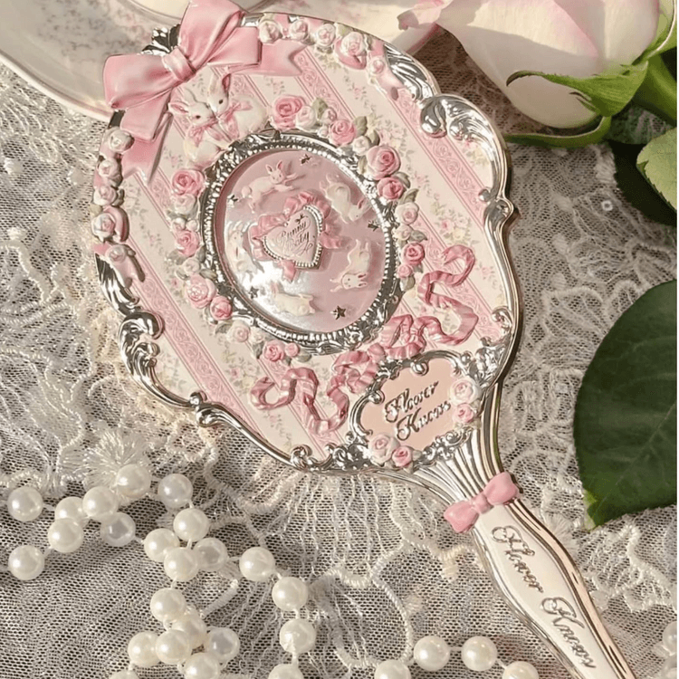 Flower Knows Bunny Garden Collection Hand Mirror 1pcs #rosette