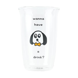 川岛屋 原创高硼硅玻璃杯子 咖啡杯耐高温喝水杯子 果汁饮料牛奶杯子 500ml