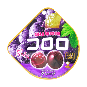 Kororo 100% Fruits Jelly Gummy Candy, Grape Flavor,1.69 oz [Super Soft]