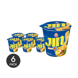 Jin Ramen- Korean Style Instant Cup Noodles , Mild Flavor , 2.29 oz*6 Pack【Value Pack】