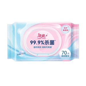 Hygienic Wipes Gentle on Skin Non-Irritating 99.9% Effective Bacteria Elimination 70 Wipes per Pack