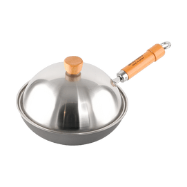 日本RIVER LIGHT極牌 無塗層鐵鍋家用炒菜鍋 元祖炒鍋 26cm 日本製