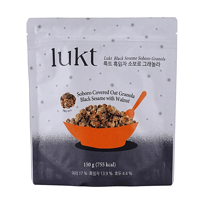 검은깨 소보로 그래놀라, 5.29 oz【진한 깨 향과 바삭한 식감】【바로 섭취 가능】【아시아 건강 조식】