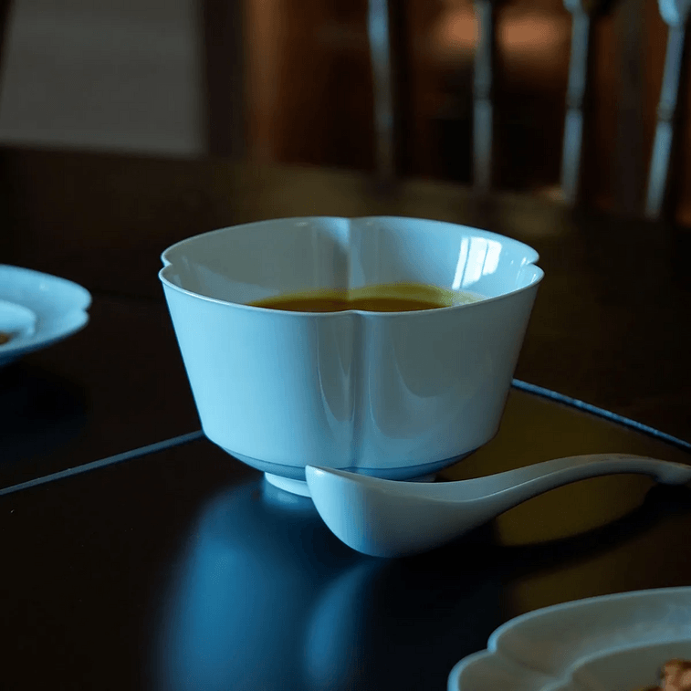 景徳鎮陶磁器 18点食器ギフトセット 翡翠クラブアップル シャドーブルー釉 新年ギフト 4