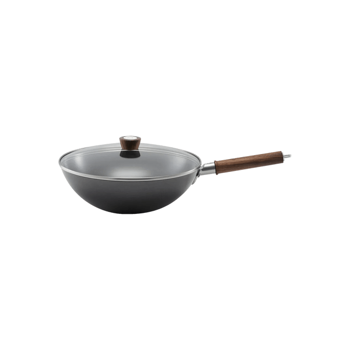 Dragon Carbon Steel Wok with Lid 12"