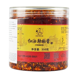 Sichuan Red Chili Sauce Oil-Splashed Chili, 12.34 oz