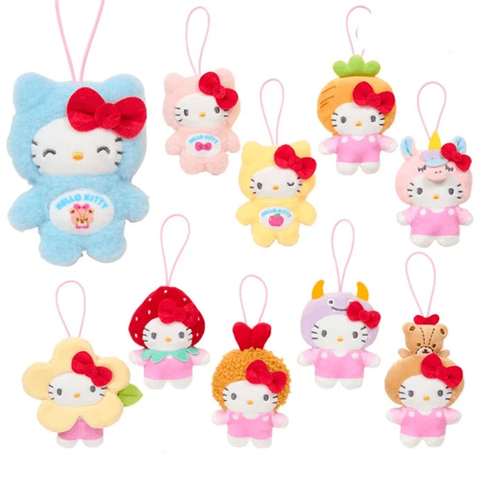 Makeup Collection Plush Pendant Blind Box All 10 Random Hello Kitty Styles