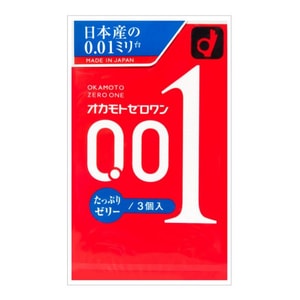 OKAMOTO 001 초박형 더블 젤리 윤활 콘돔 (3개입)