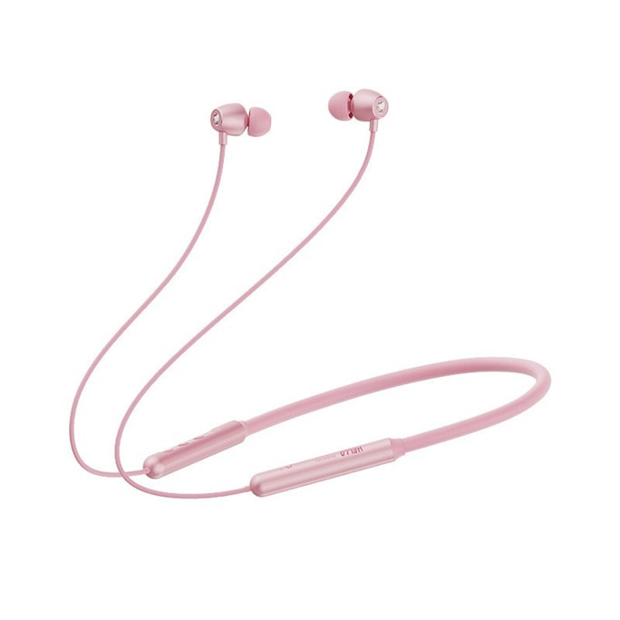 Sports Bluetooth Headset Active Noise Cancellation Binaural In-Ear Hanging Neck Extra Long Life Pink Kitty Cat