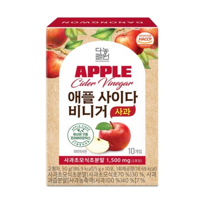 【Expédition directe de Corée】 Vinaigre de pomme saveur pomme Danongwon 5g x 10 bâtonnets