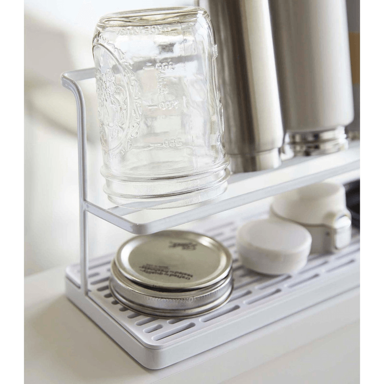 日本 Yamazaki Home 檯面瀝水架 - 鋼白色 1件 4