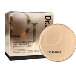 中國 蝶安娜Dr.Joanna 亞麻籽玻色因雙層氣墊CC霜 輕盈鎖妝遮瑕臻顏控油不卡粉-自然色送替換裝 (七老闆爆款推薦)